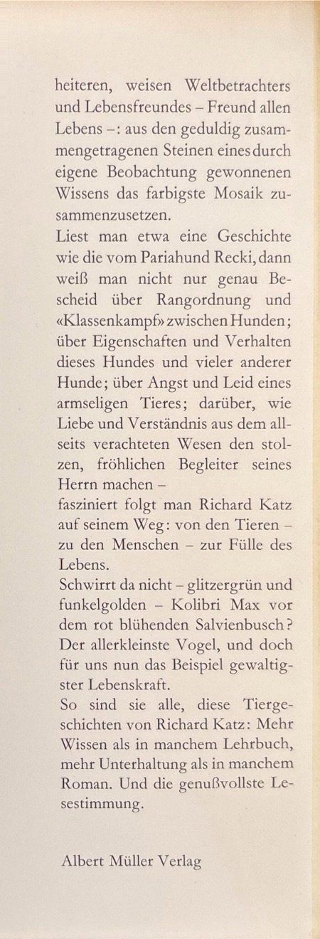 Libri: Richard Katz, Tiere-Tiere-Tiere – Usato da Sarnen venduto da Livres 2