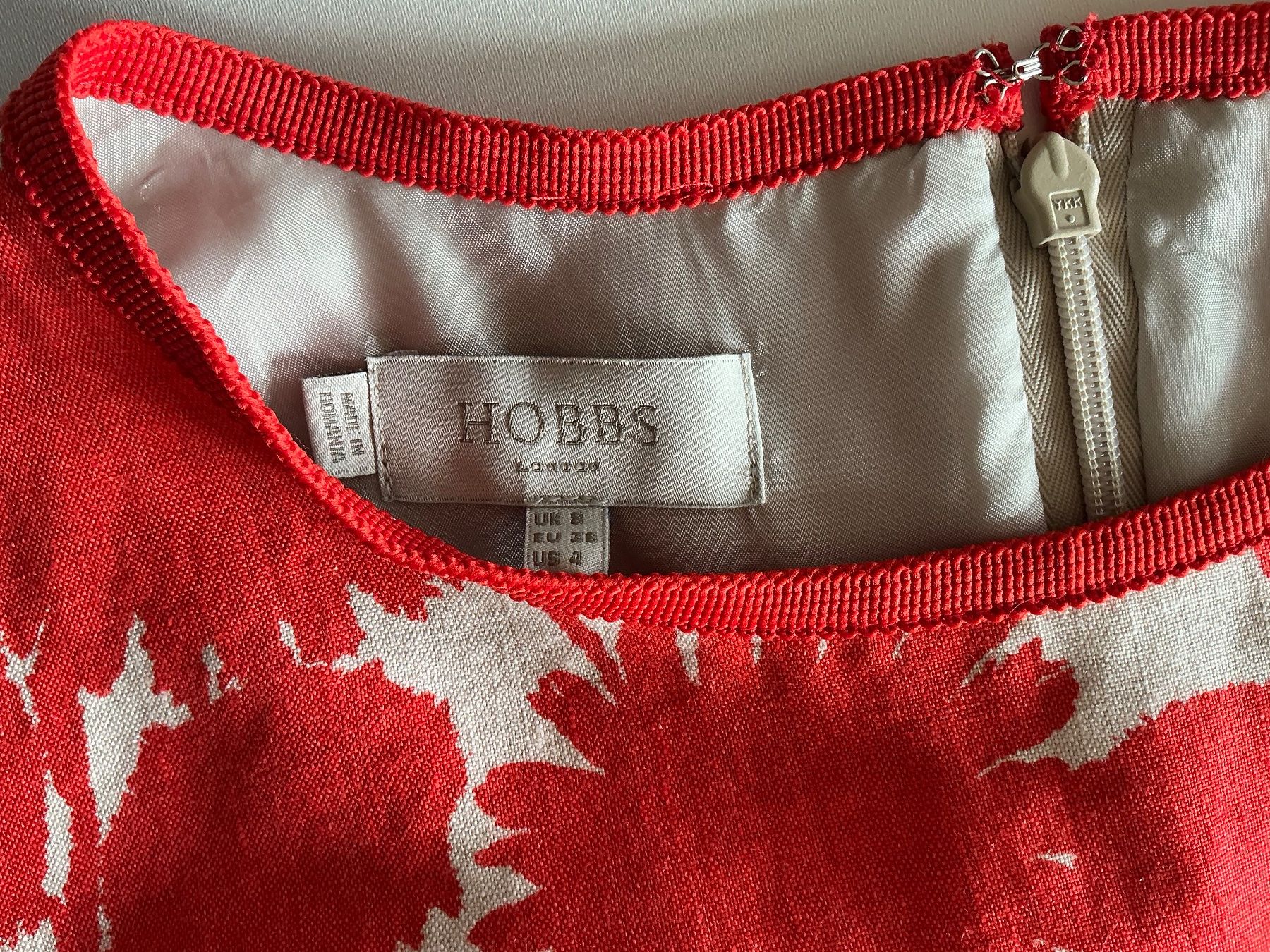 Hobbs Vestiti: Hobbs rot-geblümtes Leinenkleid Gr 36 – Usato da Zürich venduto da bea_s5tq 5