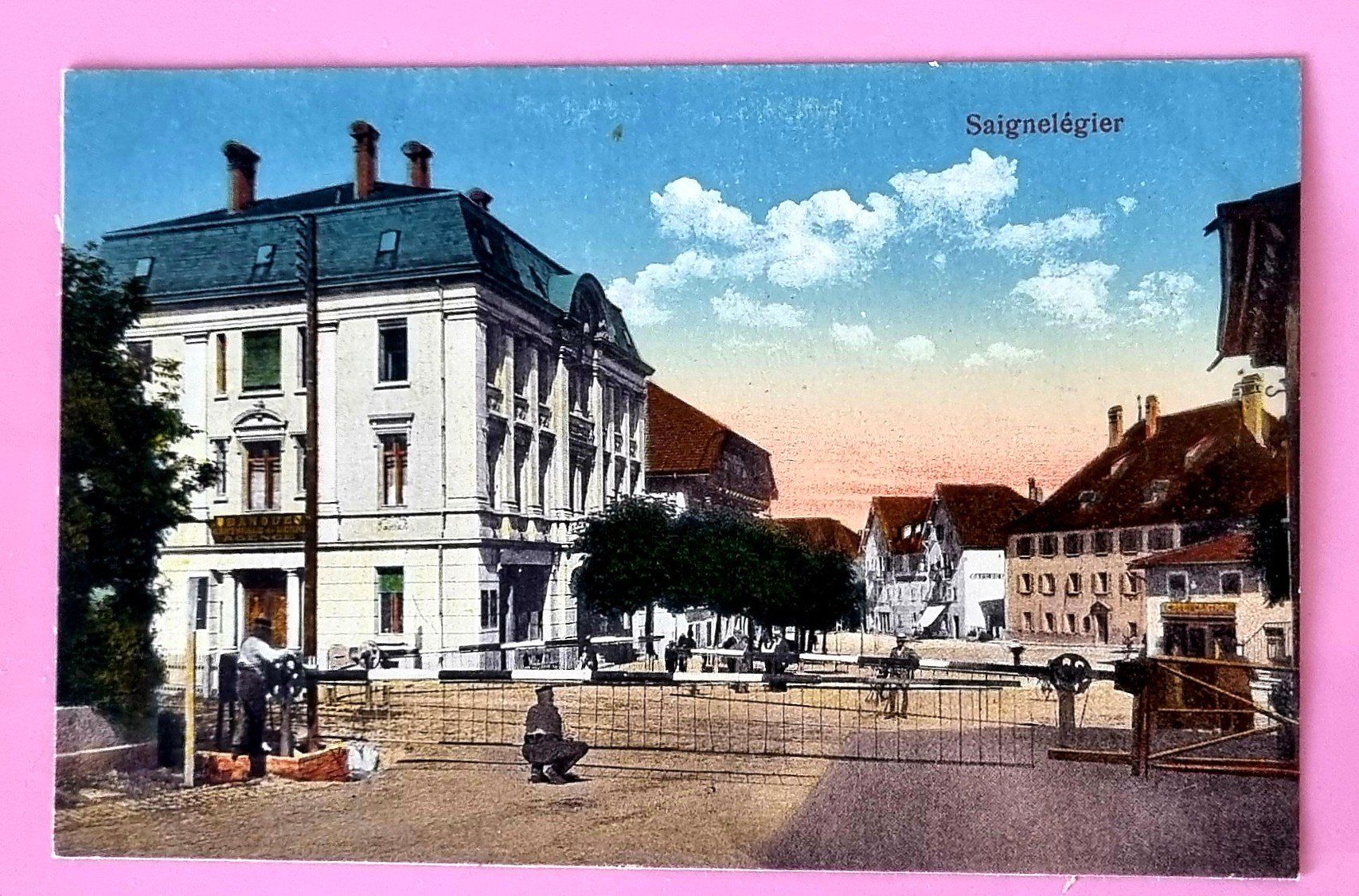 Ansichtskarten: Saignelegier - Barriere - Chemin de Fer – Gebraucht aus Rothrist von RROENK