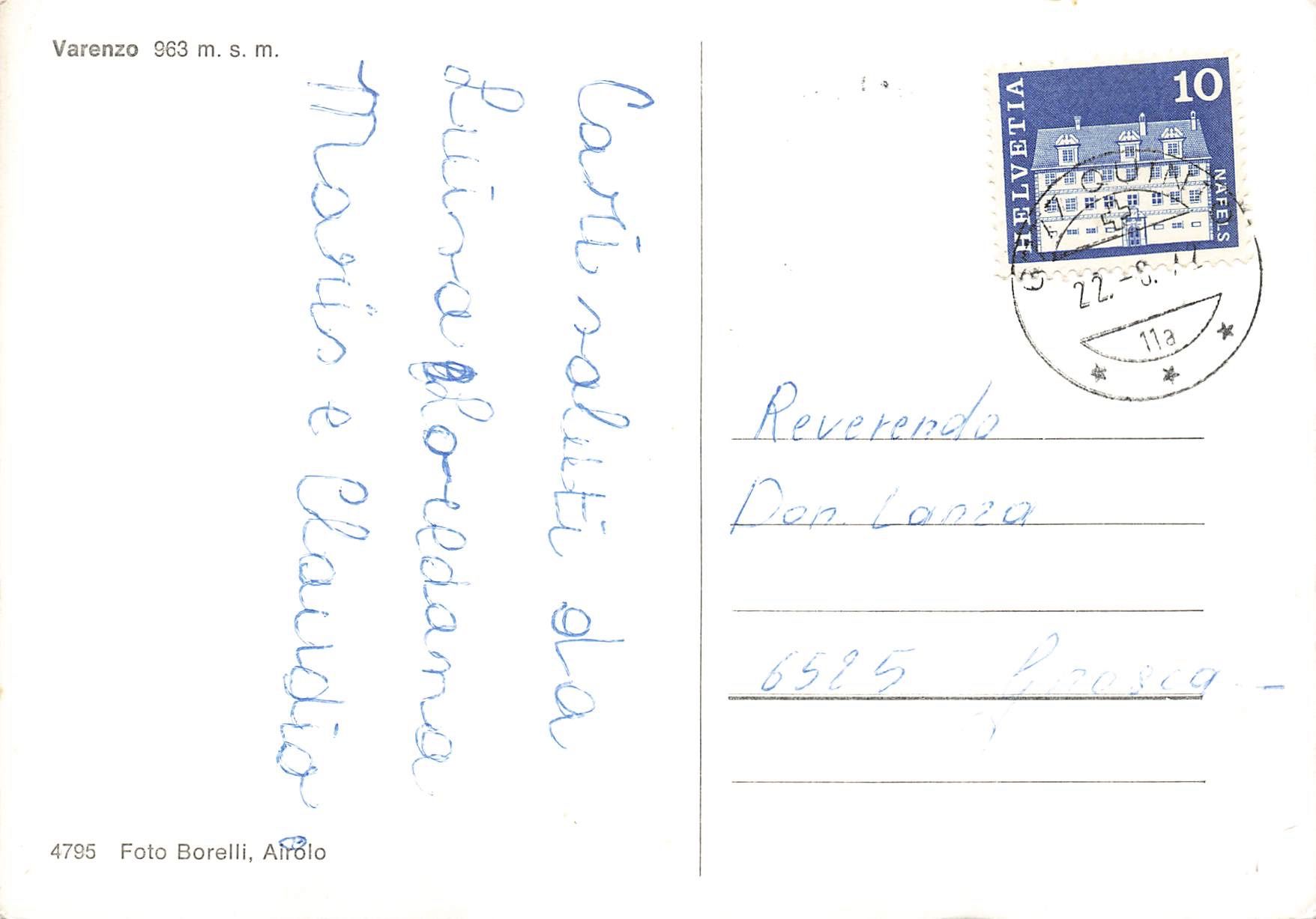 Cartoline postali: Varenzo Quinto Leventina G – Usato da Biasca venduto da Blenio71 1