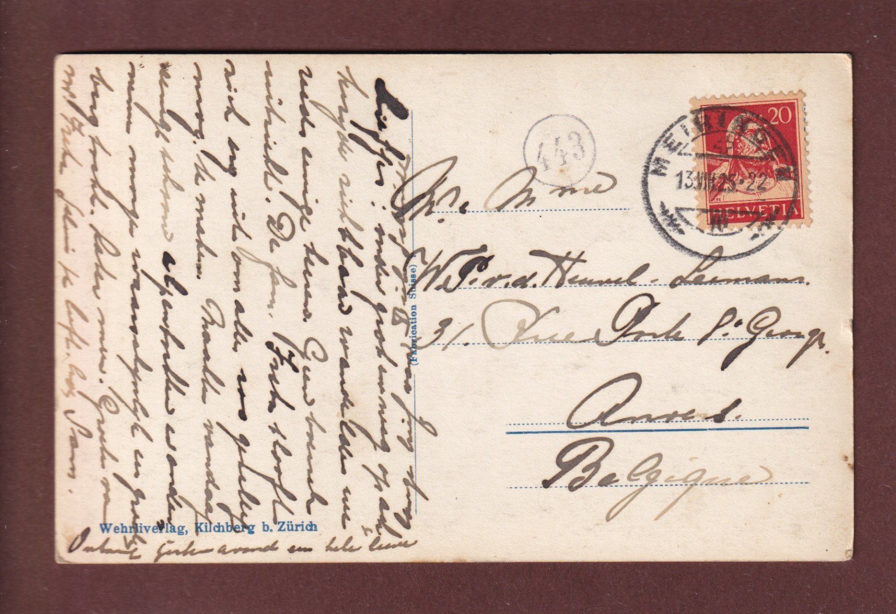 Cartoline postali: Strasse BRÜNIG-HASLIBERG - 1925 – Usato da Pully venduto da nicecards 1