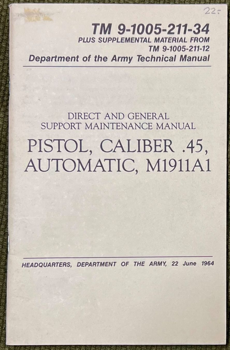 Libri: PISTOL, CALIBER .45, AUTOMATIC, M1911A1 Pistolet US – Usato da Nyon venduto da 65d45 1