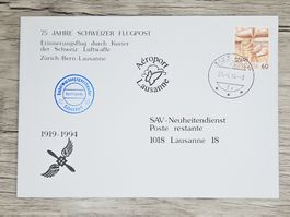 CL03 Enveloppe + Timbre Suisse 1994