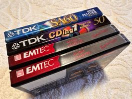 TDK SA60 Chrome & CDing1 50 + 2 EMTEC (BASF) FE I 60 4 Stück