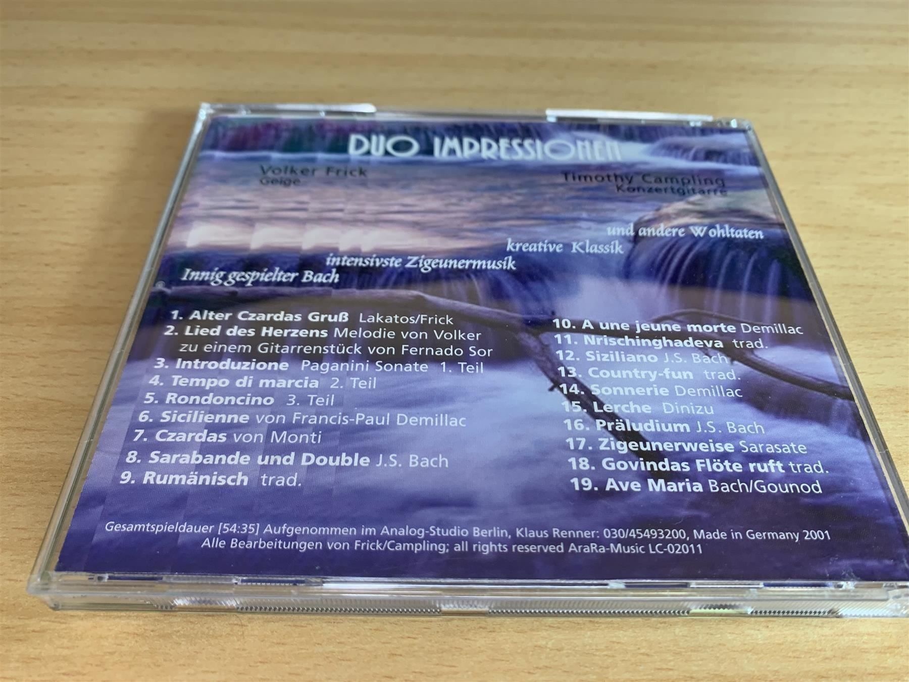 CD: Duo Impressionen - Fasination Bach und Z – Usato da Rikon im Tösstal venduto da Alpenmutz 1