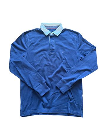 Polo Tommy Hilfiger manches longues bleu taille L Vintage