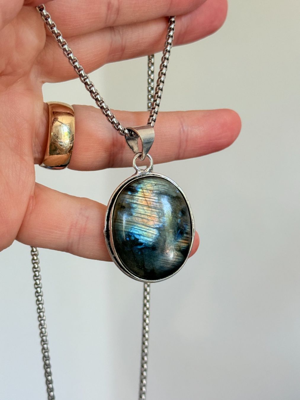 Catenine: Collier labradorite ✨ Pendentif unique en pierre – Nuovo e nell'imballaggio originale da Genève venduto da AWWA 3