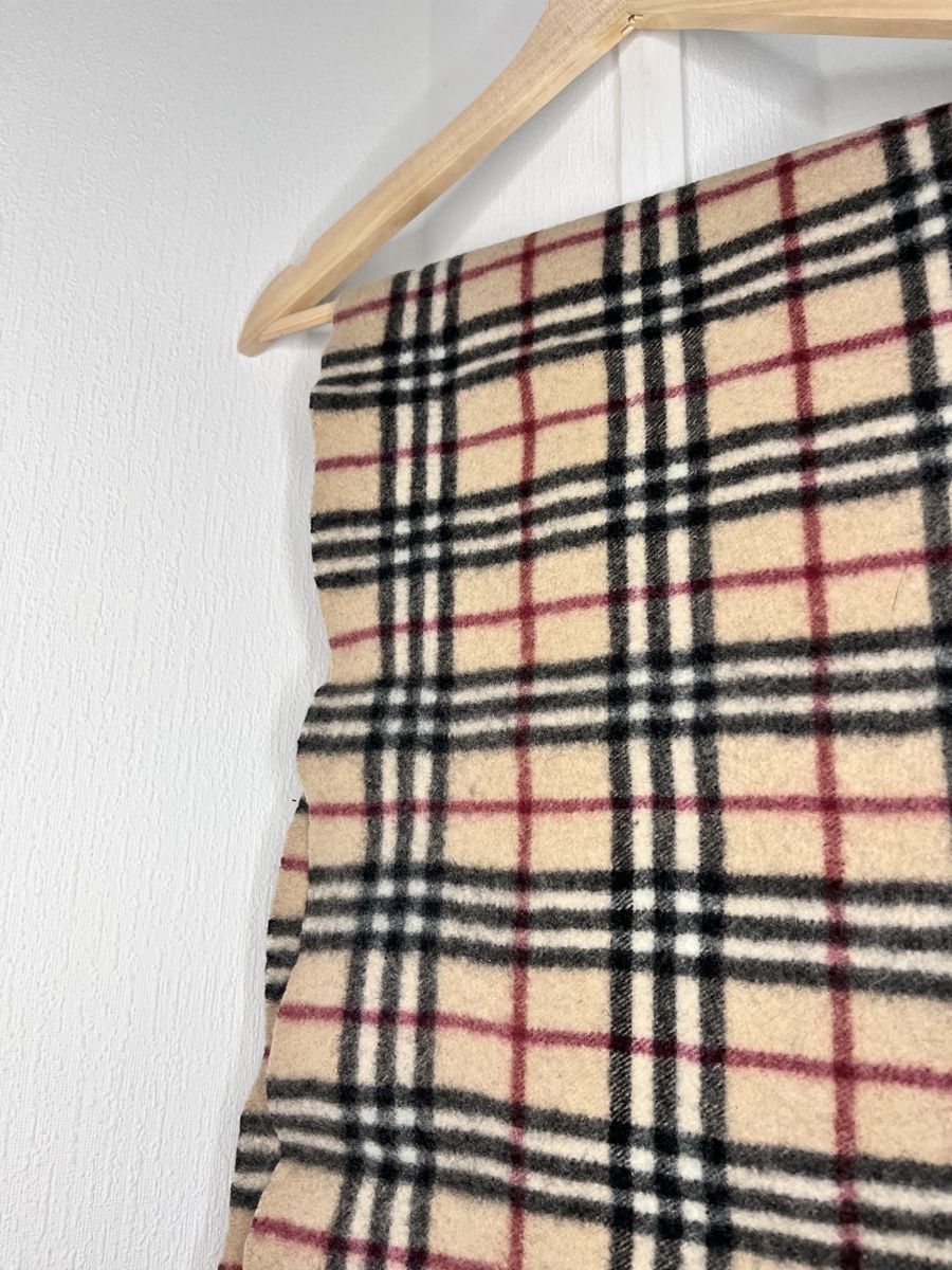 Burberry Foulard & Sciarpe: Burberry Scarf Check Pattern Cashmere Wool Blend Beige – Usato da Lausanne venduto da Danash 2