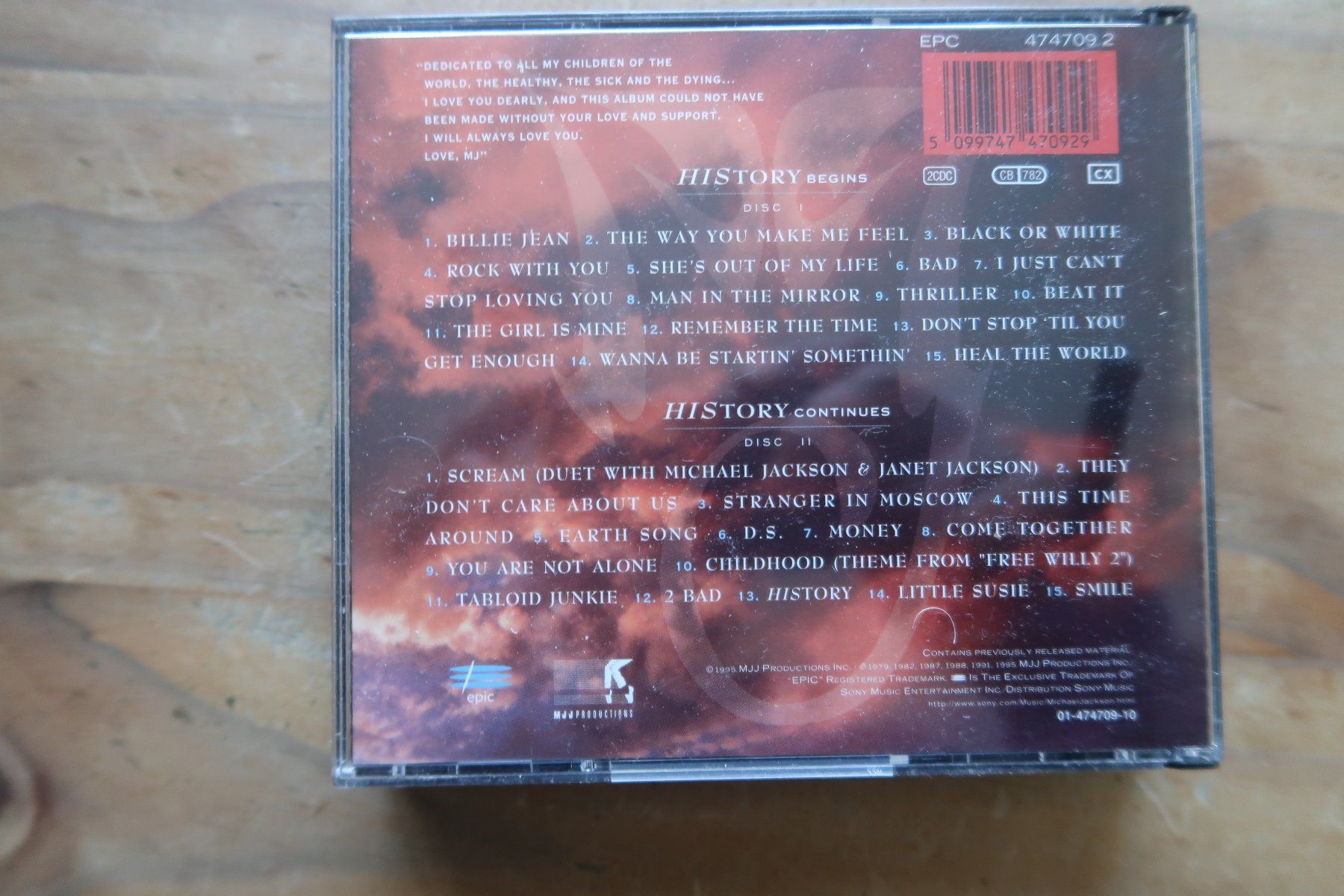 CD: MICHAEL JACKSON - HISTORY PAST, PRESENT AND FUTURE - 2x CD – Usato da Basel venduto da Patiscat 2