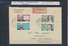1977 DDR, "Bedeutende Deutsche", R - Bedarfsbrief