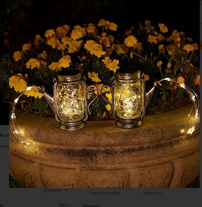 Dispositivi a energia solare: LED Solar Leuchte - Giesskanne mit 45 LED's – Nuovo e nell'imballaggio originale da Diepoldsau venduto da preisparadies-ch 7