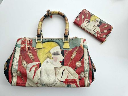 Massimo Trulli Handtasche und matching Geldbörse NEU Selten