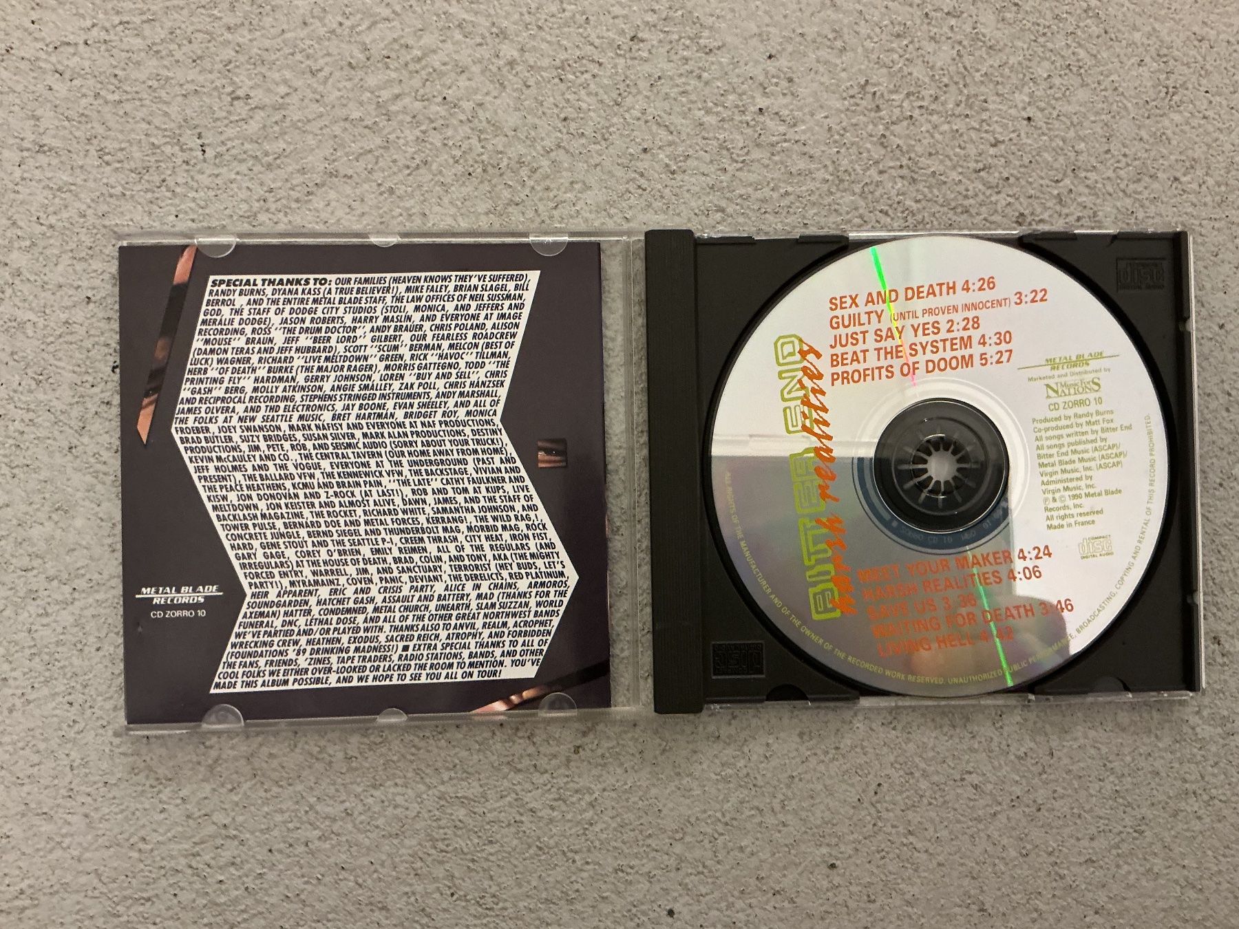 CD: Bitter End - Harsh Realities CD 1992 - – Usato da Winterthur venduto da Tumko_7_Vinyl 1