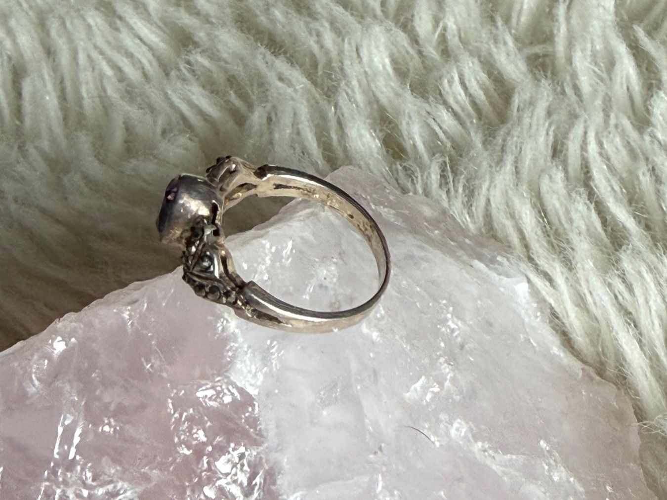 Ringe: Vintage Silberring 925 mit lila Stein – Gebraucht aus Istighofen von Ringparadies 2