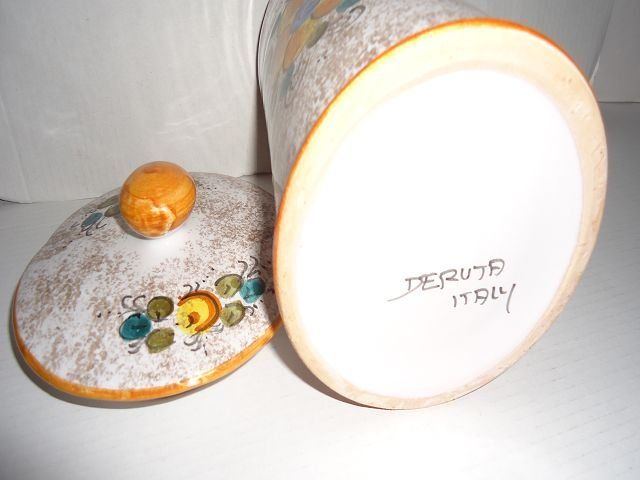 Zuccheriere: Vintage Keramik Dose mit Deckel, Handbemalt, Deruta – Usato da Ergisch venduto da Baluna24 4