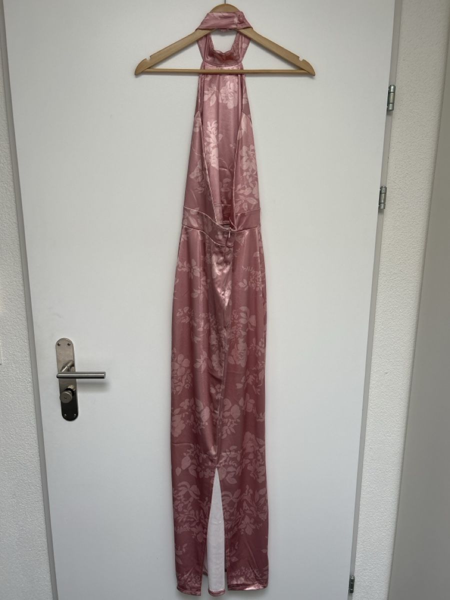 Vestiti: Rosa Satin-Kleid mit Blumenmuster – Usato da Schwarzenbach SG venduto da spa_28pd