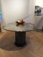 Vintage Marmor Tisch oval mit Auszug.