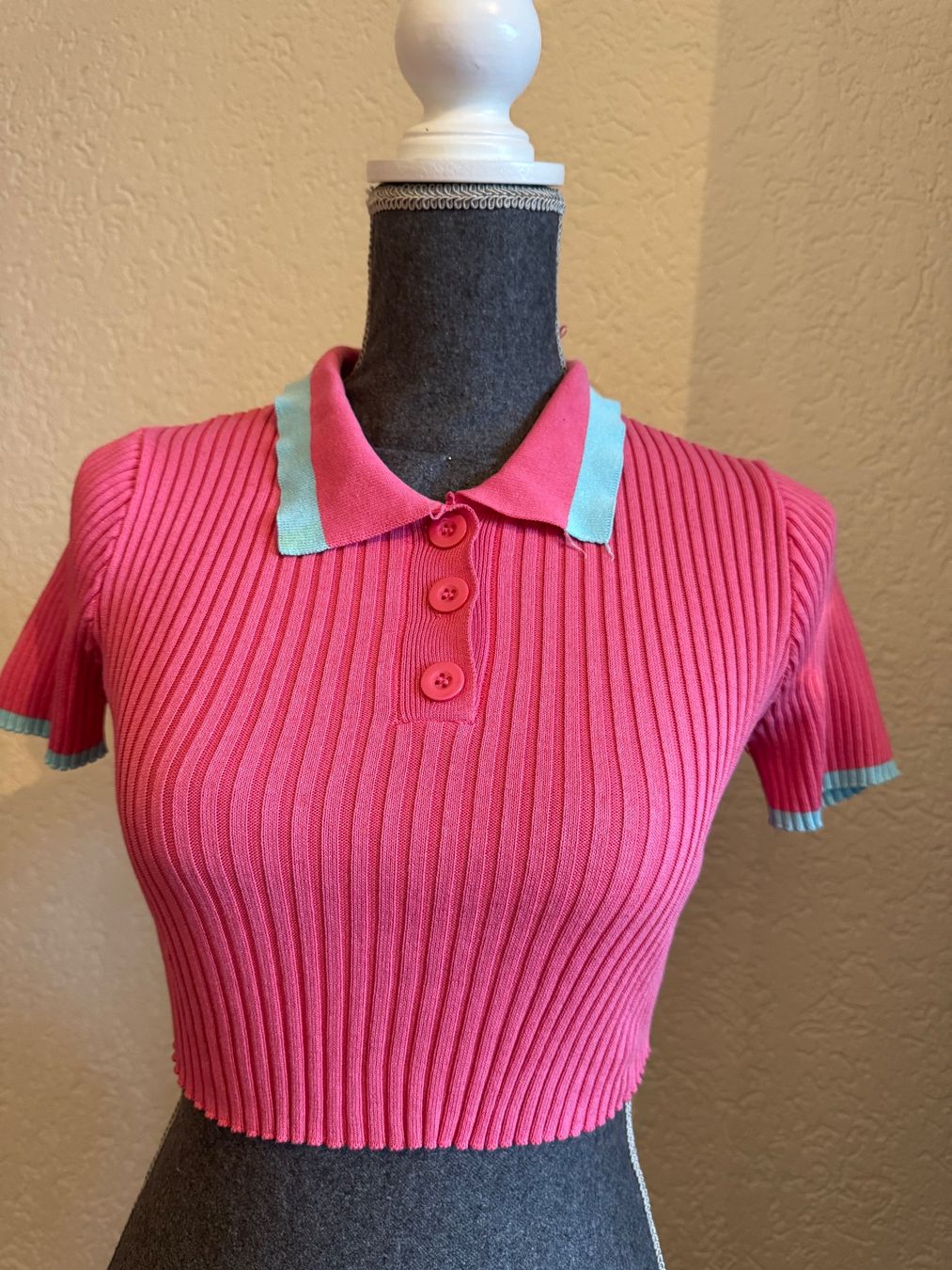 Top: Damen Pink Crop Top Gr S – Usato da Frenkendorf venduto da Style365