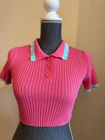 Damen Pink Crop Top Gr S