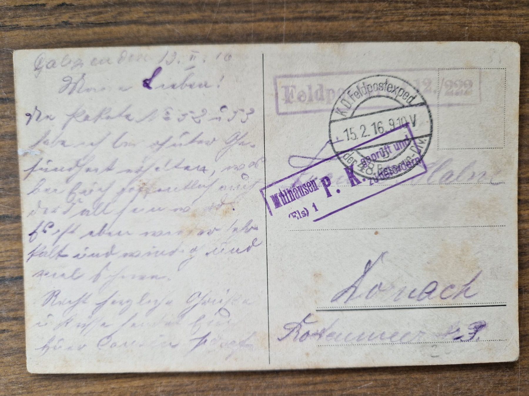 Cartoline postali: Ansichtskarte 1. Weltkrieg 1916 – Usato da Mörschwil venduto da aik_x8mc 1