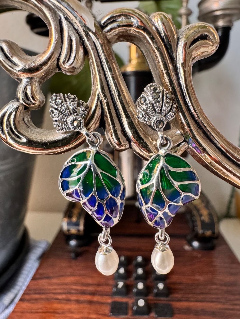 Orecchini pendenti & Orecchini a lobo: Ohrringe Tiffany Technik mit Perlen  Silver925 – Nuovo (secondo la descrizione) da Zürich venduto da LIBELLA13 4
