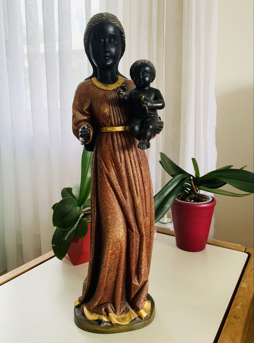 Skulpturen & Statuen: CONRAD MORODER Schnitz-Holzskulptur Madonna schwarz mit Kind – Gebraucht aus Winterthur von amapola 2