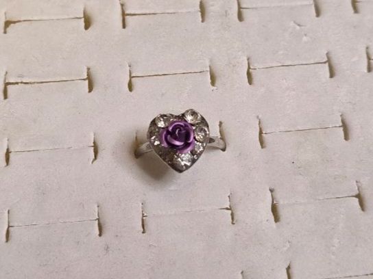 Anelli: Bague coeur rose et strass, ajustable – Nuovo (secondo la descrizione) da Territet venduto da Cenh 2