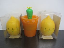 3 "Eieruhren" 60 MIn., 2 x Zitrone und 1 x Kaktus