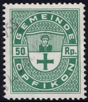 50 Rp. Fiskalmarke der Gemeinde OPFIKON