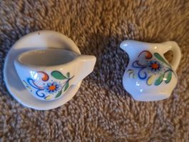 Niedliches Krüglein, Tasse mit Untertellerli fürs Puppenhaus