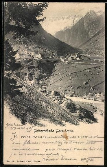 Cartes postales: Gotthardbahn-Goeschenen, Panorama mit Br – D'occasion à Berlin par bartko-reher