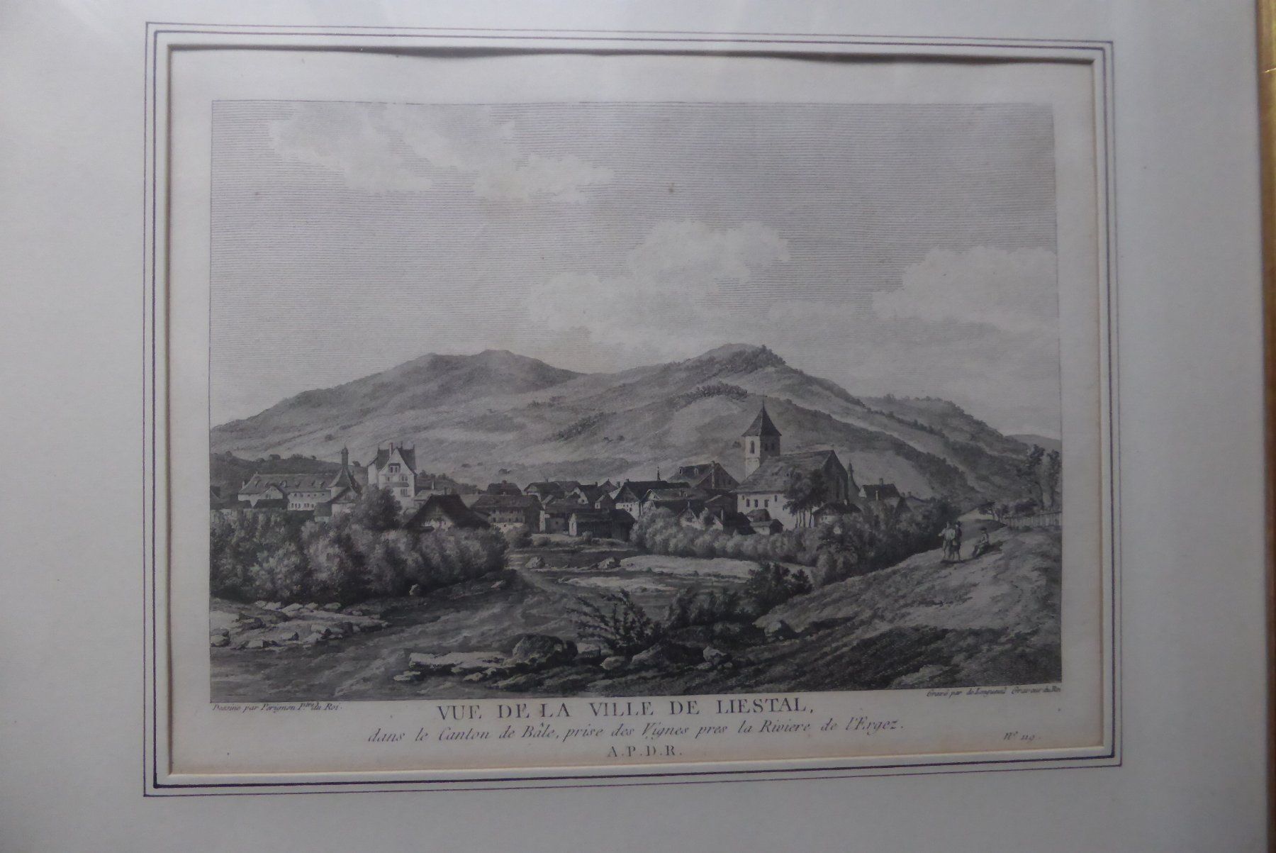 Incisioni: Perignon " Liestal " BL im Echtgoldrahm ü Eck 31 x 36 cm – Nuovo e nell'imballaggio originale da Brunnadern venduto da lavendel 1