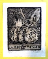 Exlibris W.Wenger, Stich, nummeriert, signiert, 22/35