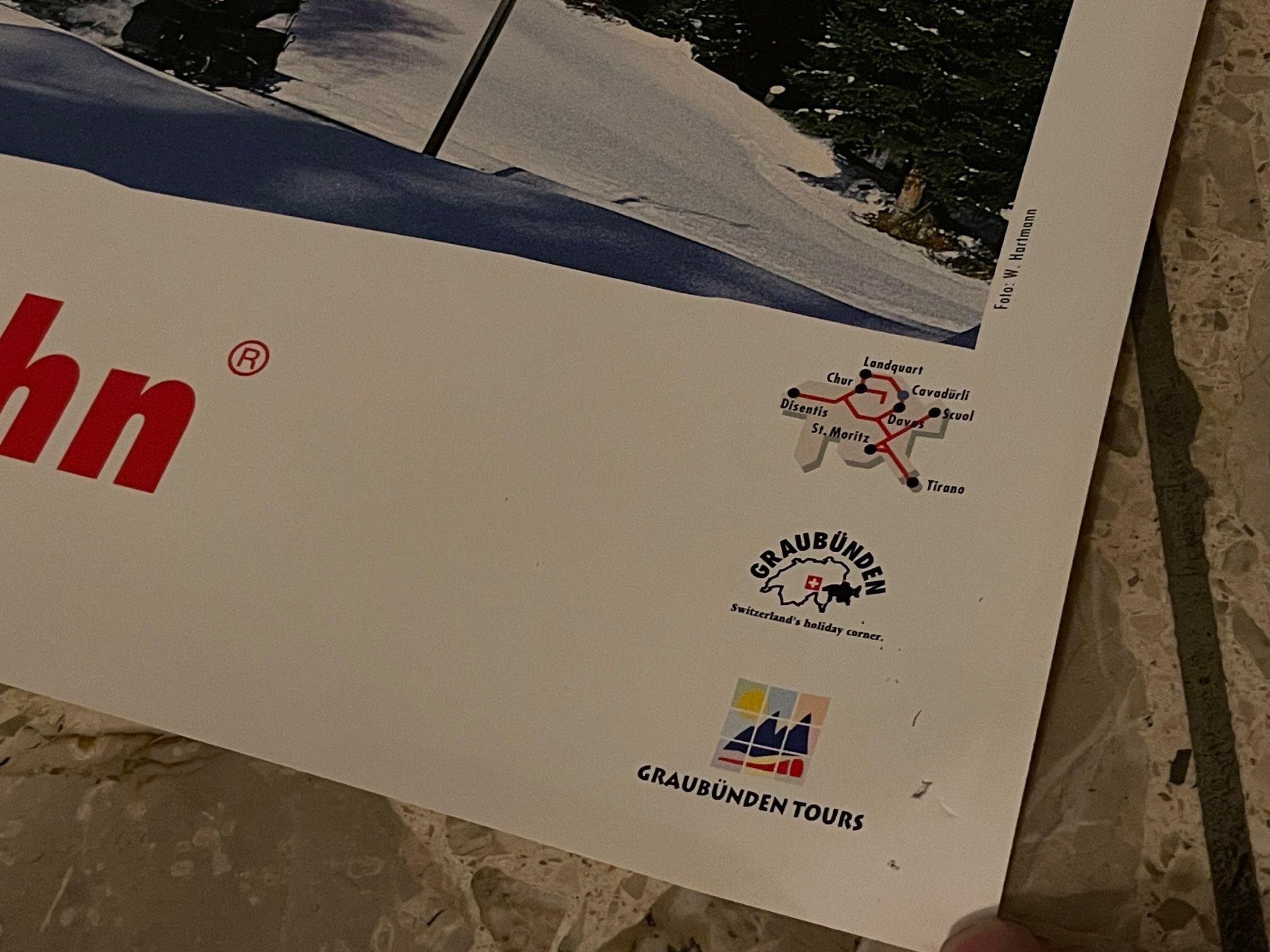 altes Plakat RhB Zug Bahn Poster Vintage Graubünden antik (Gebraucht ...
