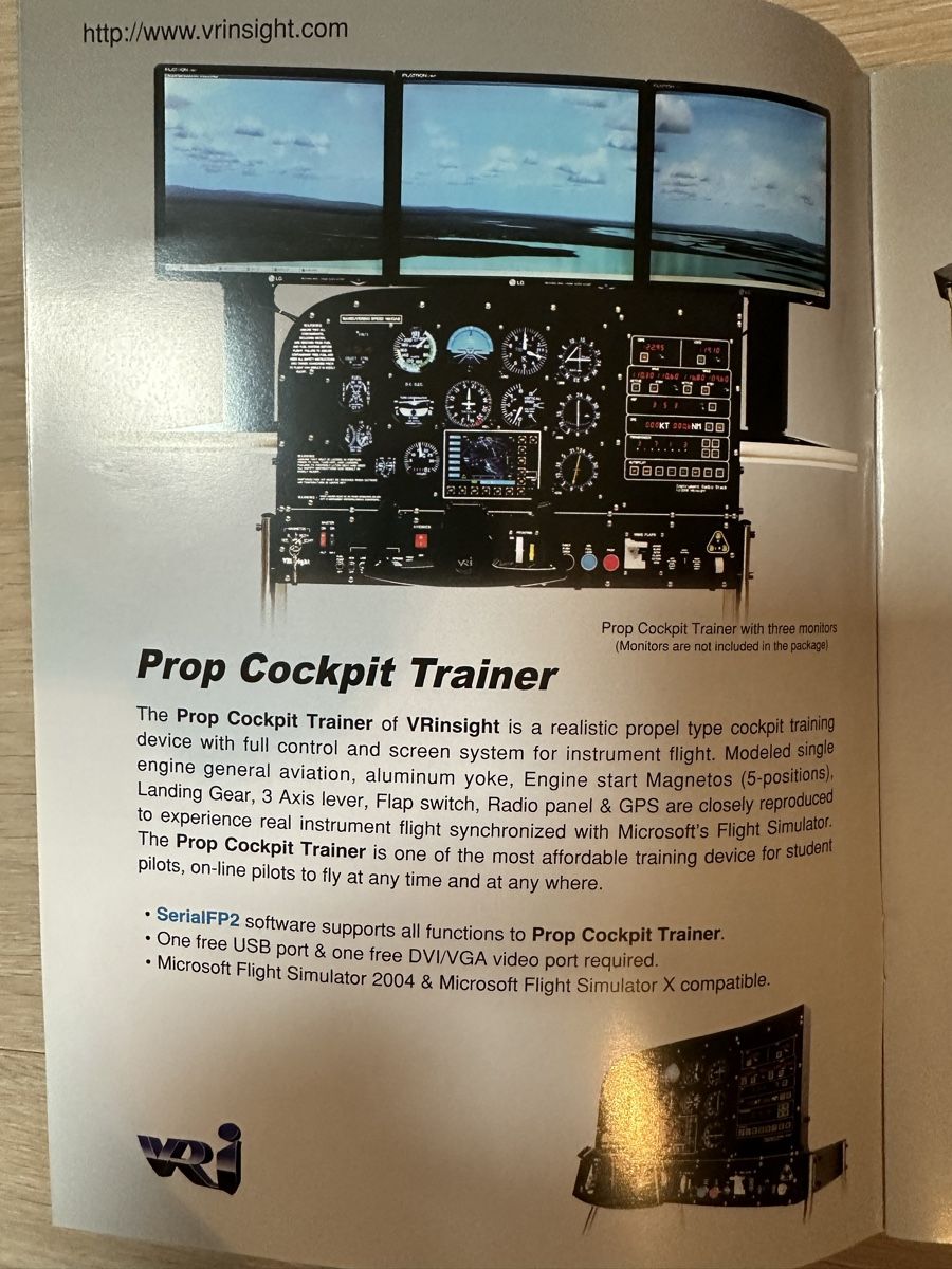Giochi: VRI Prop Cockpit Trainer Flugsimulator – Nuovo (secondo la descrizione) da Spiegel b. Bern venduto da Nuffnuff 4