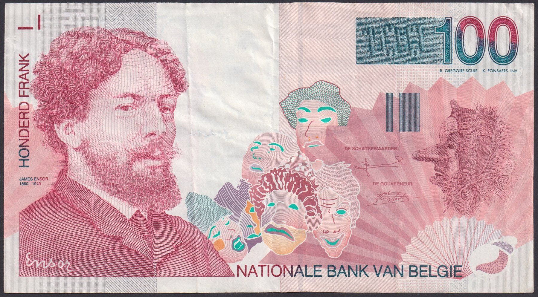 Banconote: Belgien 100 Francs 1995 – Usato da Brugg AG venduto da banknoten_muesli