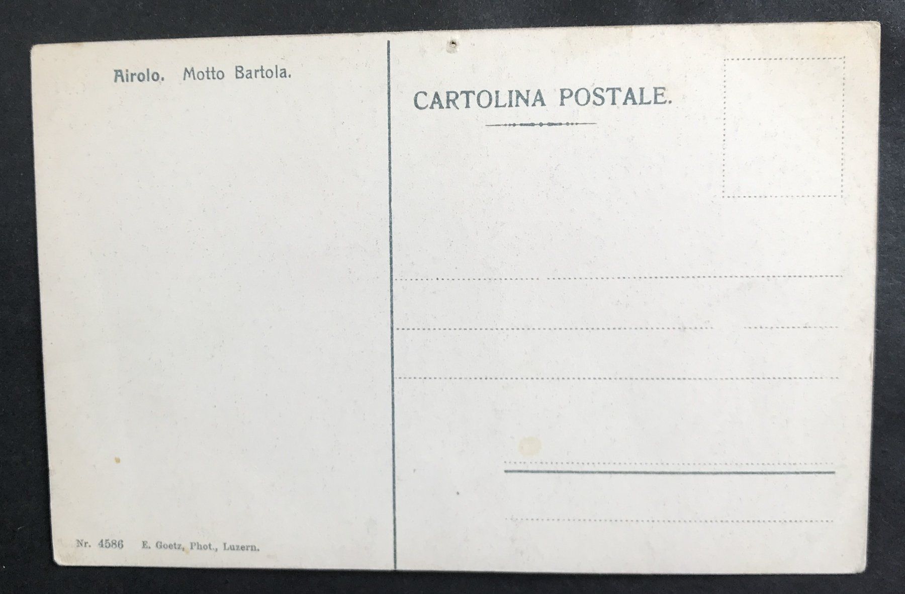 Cartoline postali: AIROLO MOTTO BARTOLA – Usato da Ostermundigen venduto da Heavenmaus75 1