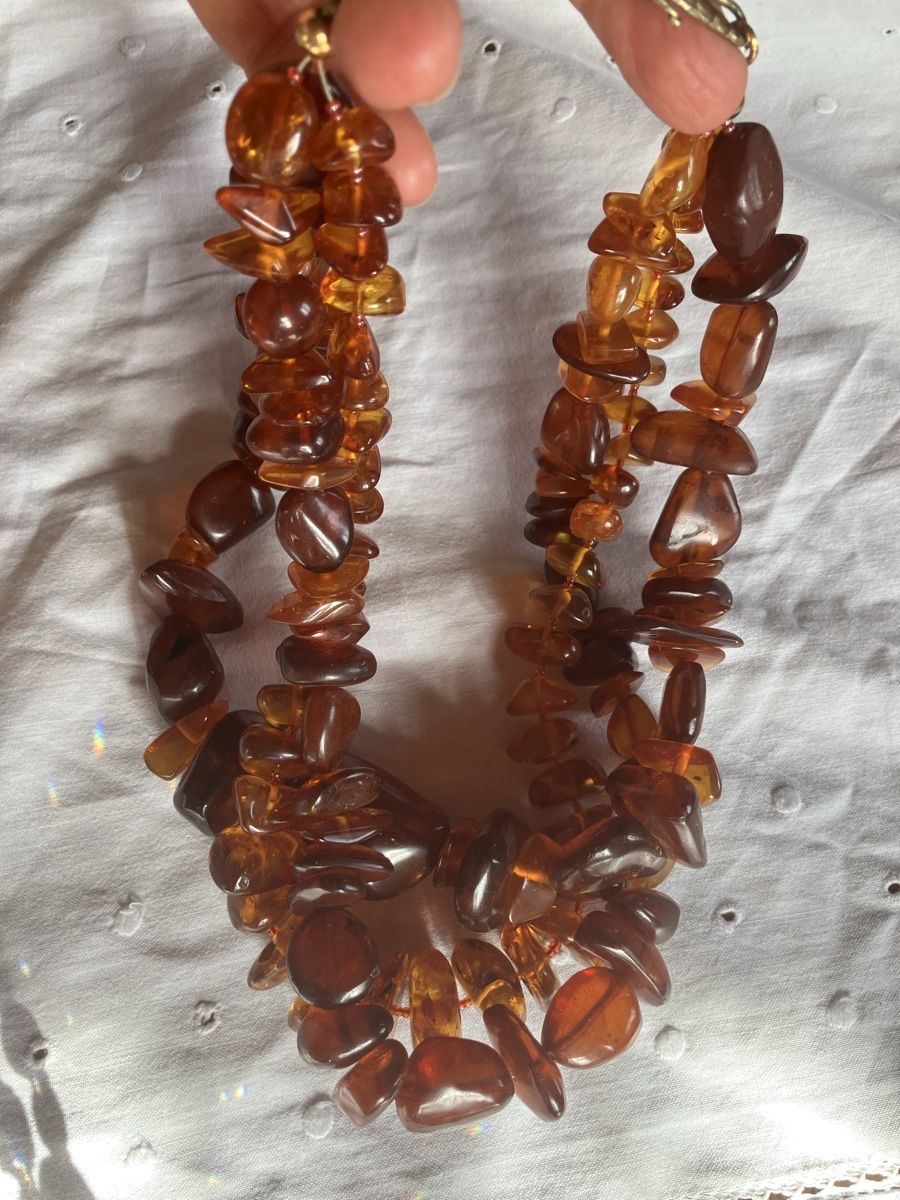 Catenine: 3 fache Bernsteinkette – Usato da Bassersdorf venduto da groovygremlin 4