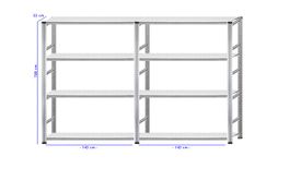 Industrie Steckregal 2 x 1500 x 320 x 2 m = 3.0 m (Neu)