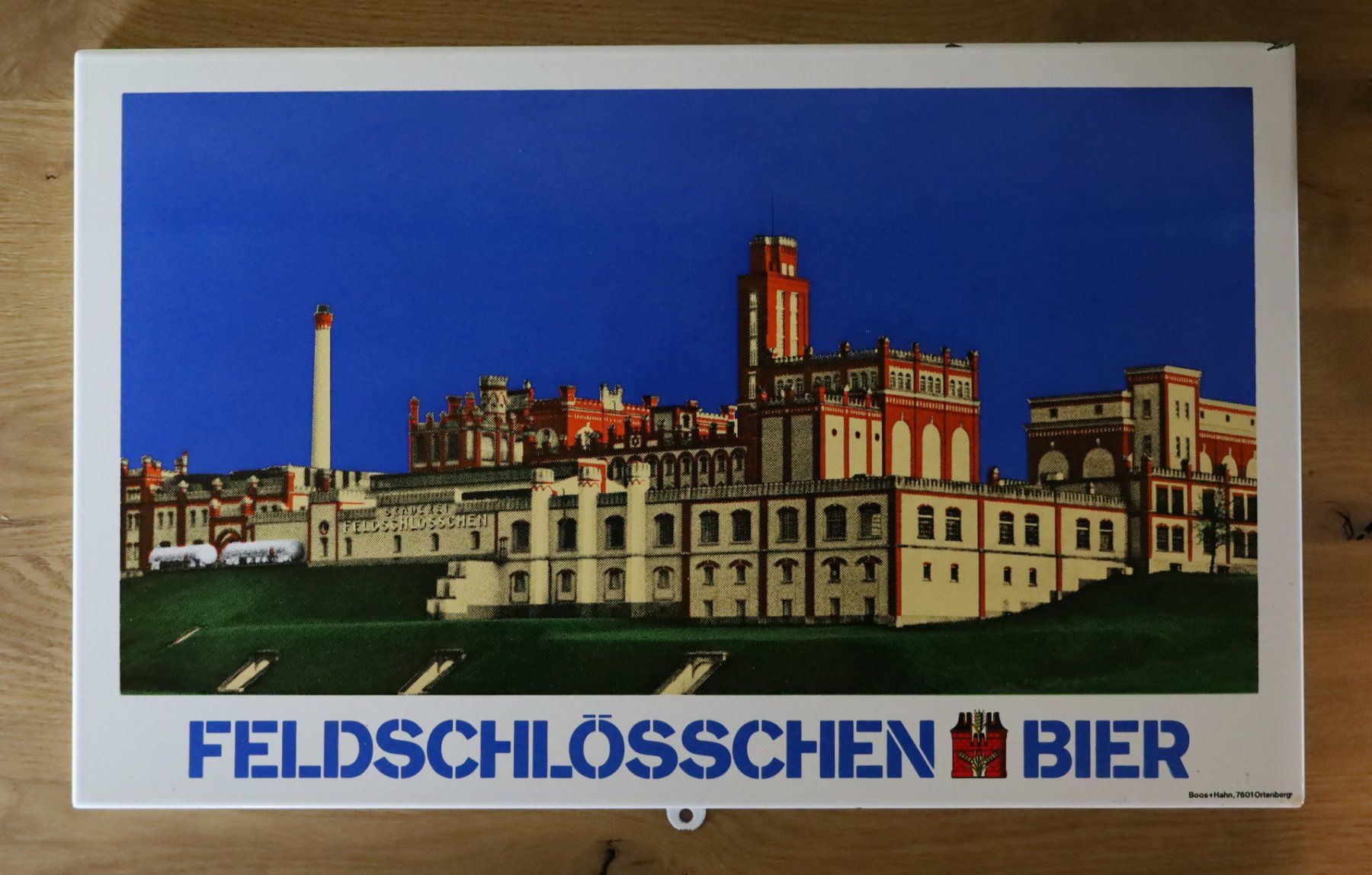 Feldschlösschen Insegne: Emailschild "Feldschlösschen Bier, Rheinfelden" – Usato da Birrwil venduto da brandschatz_birrwil