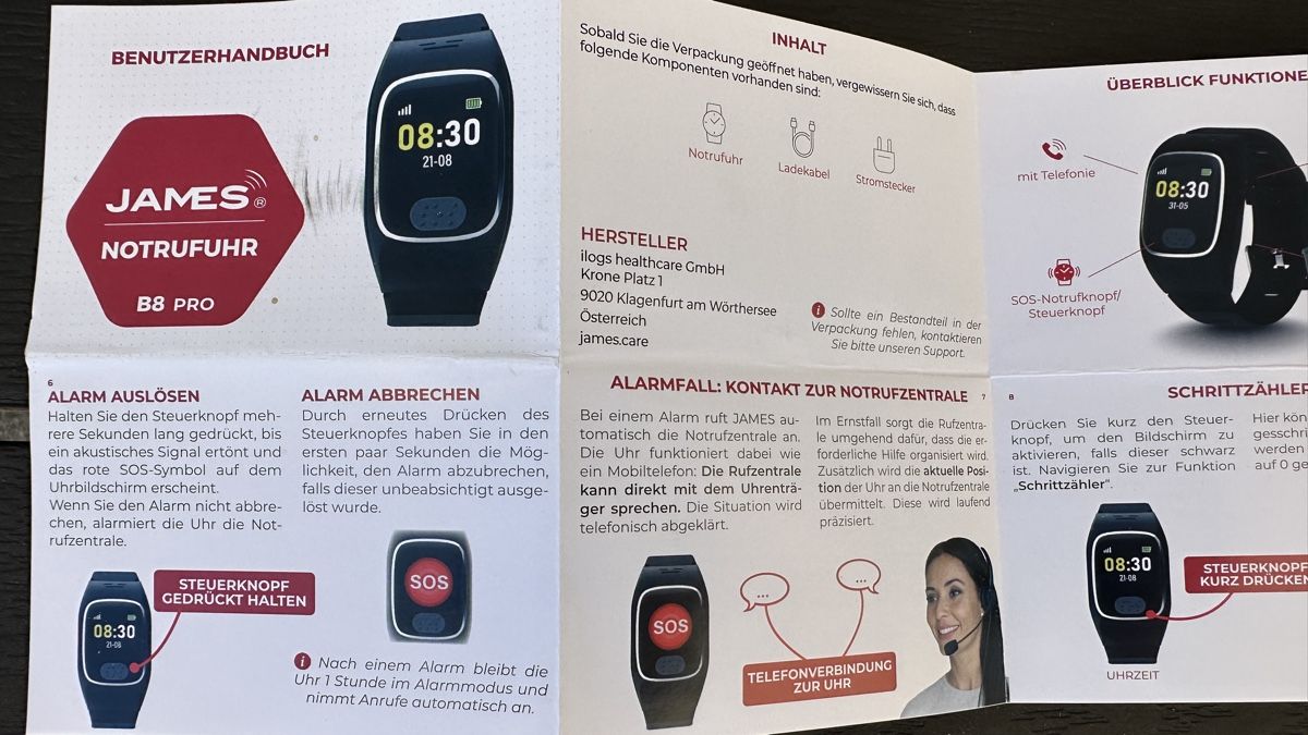 Smartwatch: Notrufuhr James B8 Pro schwarz – Usato da Uster venduto da Rtvburkhardt 6