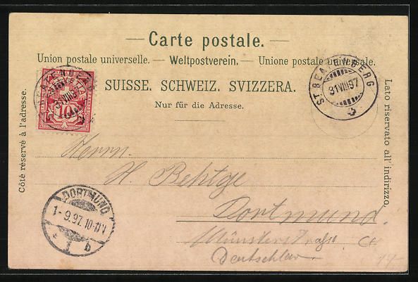 Cartoline postali: Litho Beatenberg, Kirche mit Berner Alpe – Usato da Berlin venduto da bartko-reher 1