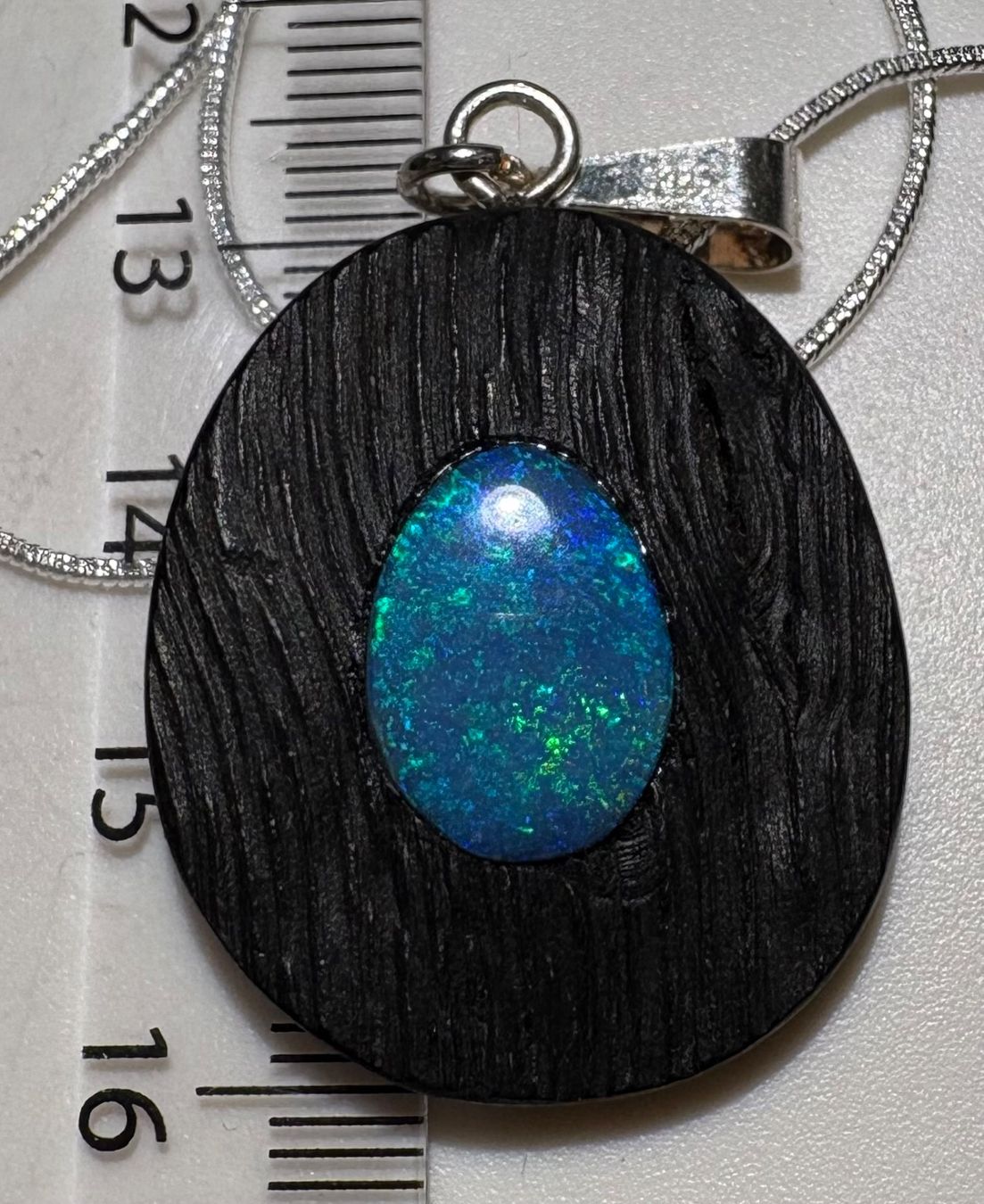 Catenine: Opal Halskette Mooreiche-Silber, Lightning Ridge Australien – Nuovo (secondo la descrizione) da Wilen b. Wil venduto da Tschirio 3