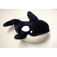 Stofftier, Wal/Orka, 80x60x45 cm, s/w zum Knuddeln/Anlehnen