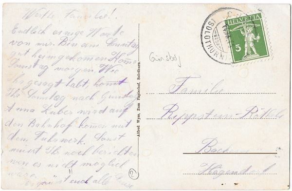 Cartoline postali: Günsberg Kurort Glutzenberg – Usato da Olten venduto da clotaldi 1