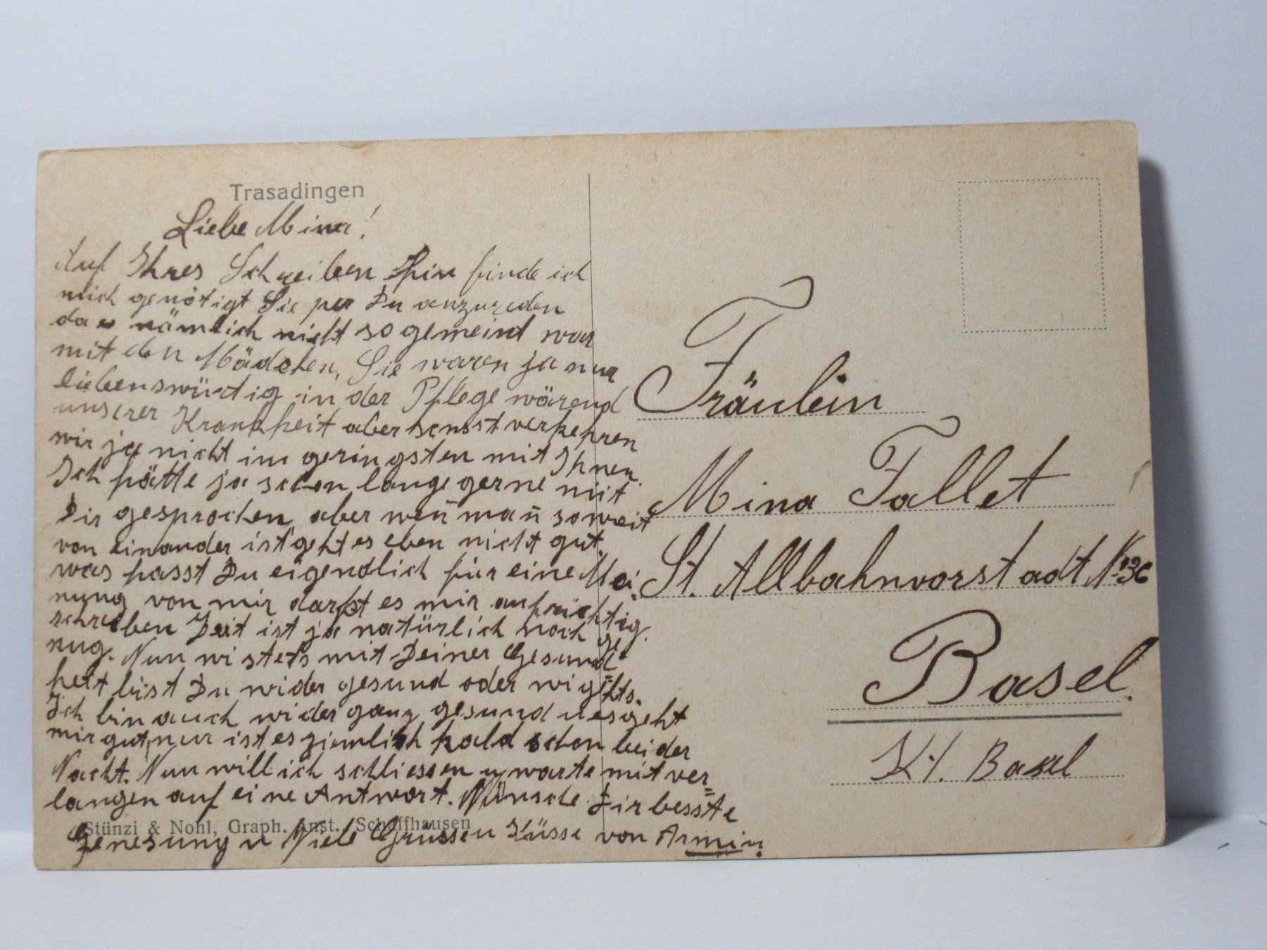 Ansichtskarten: Trasadingen , Kirche – Gebraucht aus Grenchen von Bluemchen1900 2