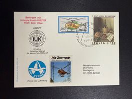 Air Zermatt Sonderflugbrief Cervinia - Zermatt 1982