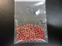 100 perles tungstène rouge met.  3,80 mm