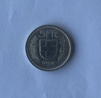 5 Franken-Silbermünze von 1967