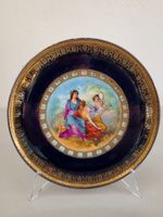 Antiker Wiener Zierteller - Porzellan kobaltblau Gold - 1900
